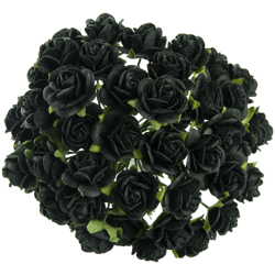 Różyczki - czarne (15mm) - 10szt - Wild Orchid Crafts