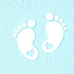 Serwetka 33x33cm - Little feet blue