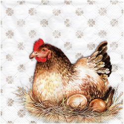 Serwetka do decoupage 33x33cm - Jenny Hen kura