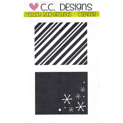 Stempel - C.C. Designs - Holiday Background tło śnieżynki paski