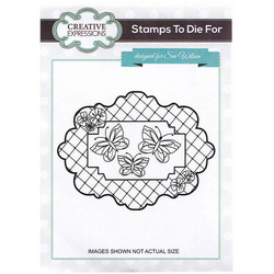 Stempel - Creative Expressions - Butterfly Trellis ramka z motylami