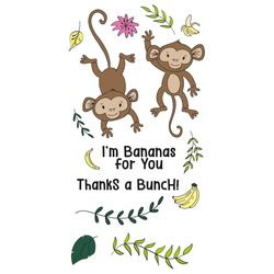 Stempel Sizzix - Going Bananas małpy