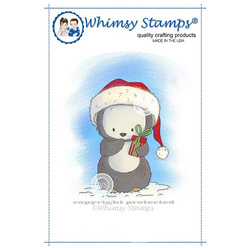 Stempel - Whimsy Stamps - Christmas Penguin / pingwin z prezentem