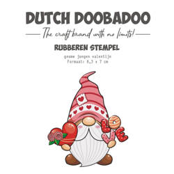 Stempel gumowy - Dutch Doobadoo - Gnome Boy Love krasnal z sercem