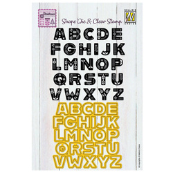 Stempel z wykrojnikiem - Nellie`s Choice - Scandinavian alphabet uppercase duże litery