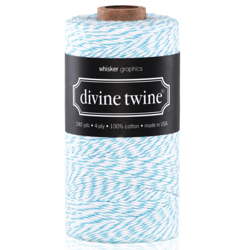 Sznurek Aqua Divine Twine - 1m - Whisker Graphics - biało-turkusowy