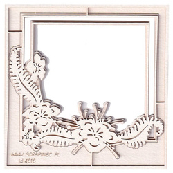 Tekturka - Fern - square 2-layers round frame - 2 warstwowa ramka kwadratowa - Scrapiniec