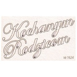 Tekturka Kochanym Rodzicom napis 15x2,5cm SC