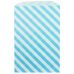 Torebki papierowe 3szt. ok.15,9x23,5cm - niebieskie ukośne pasy - Whisker Graphic
