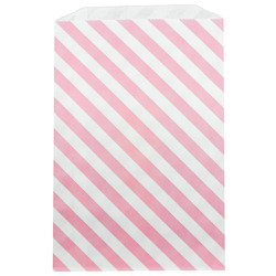 Torebki papierowe 3szt. ok.15,9x23,5cm - różowe ukośne pasy - Whisker Graphic