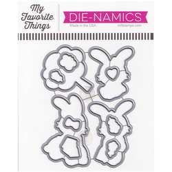 Wykrojnik - Die-namics - Sweet Somebunny - króliczki na zakupach i w samochodzie