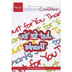 Wykrojnik - Marianne Design - Just for You LR0224 - napisy Just for You Thanks