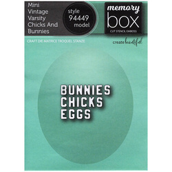 Wykrojnik - Memory Box - napisy Bunnies Chicks Eggs