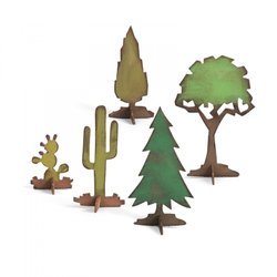 Wykrojnik Sizzix Bigz - Village Landscape - drzewka, kaktusy