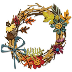 Wykrojnik Sizzix Thinlits - Vault Foliage Wreath by Tim Holtz wianek jesienny