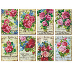 Zestaw papierów 11x7 cm - Wiktoriańskie róże
