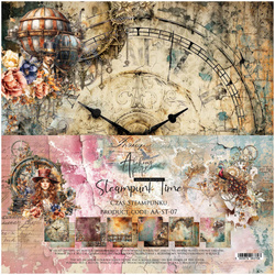 Zestaw papierów do scrapbookingu 30x30 - Alchemy of Art - Steampunk Time