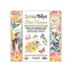 Zestaw papierów z elementami 15x15 - Scrapboys - Bird Romance Pop-Up