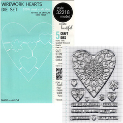 Zestaw stemple i wykrojniki - Memory Box - Wirework Hearts - serce ozdobne
