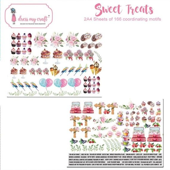 Arkusz A4 - Dress My Craft - Sweet Treats - 2szt