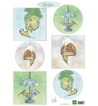 Arkusz A4 - Marianne Design - Tiny's birds feeding - ptaszki
