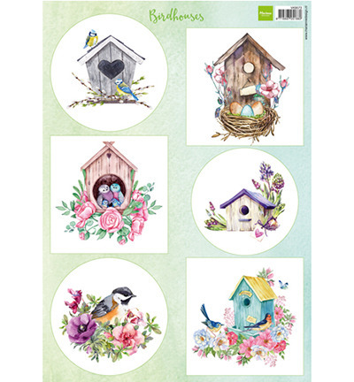 Arkusz z obrazkami A4 - Marianne Design - Birdhouses spring