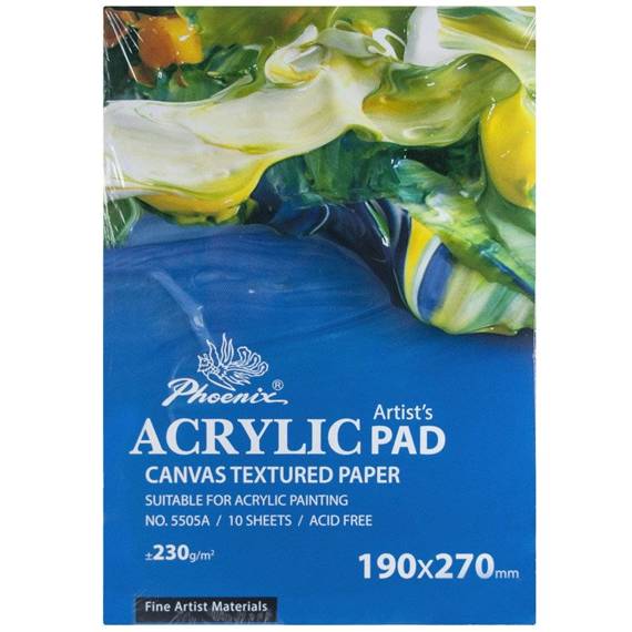 Blok do farb akrylowych Acrylic Pad Phoenix 230 g - 19x27 cm, 10 arkuszy