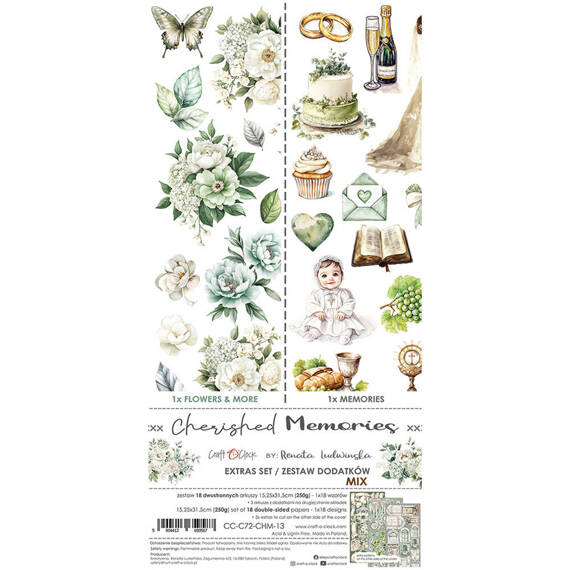 Cherished Memories zestaw dodatków do scrapbookingu  - Craft o'clock - MIX