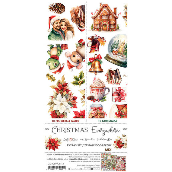 Christmas Everywhere zestaw dodatków do scrapbookingu  - Craft o'clock - MIX