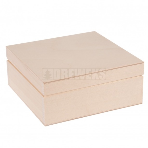 Drewniane pudełko kasetka kwadratowa 16x16x7 cm