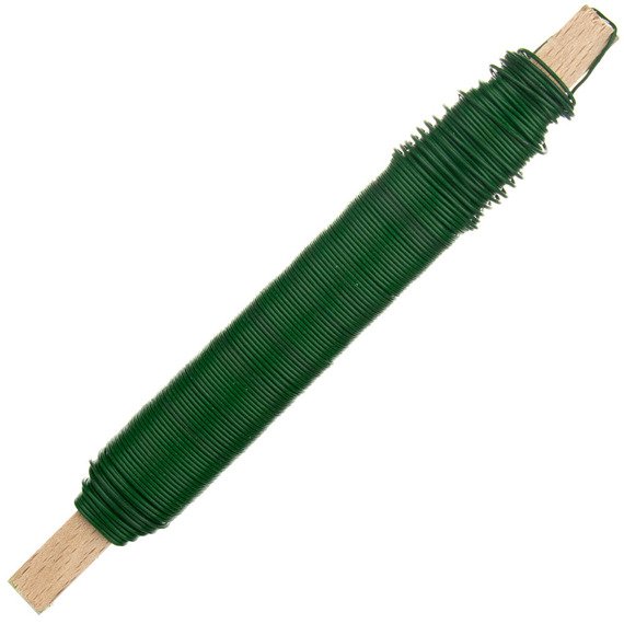 Drut florystyczny drucik malowany do wieńcy 100g 0,7mm zielony