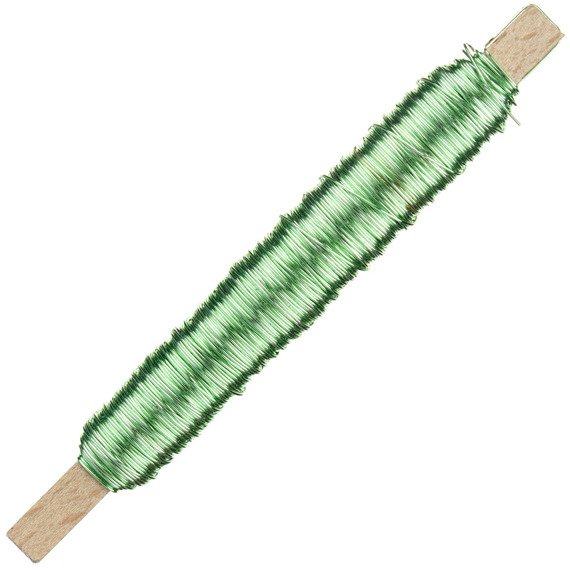 Drut florystyczny na patyku - Miętowy 0,5mm 100g