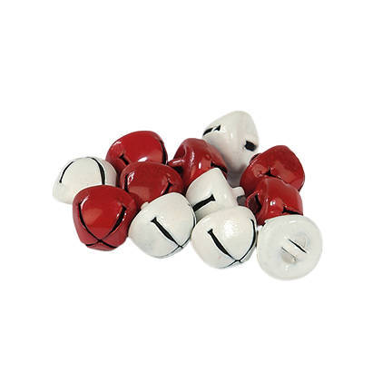 Dzwoneczki białe i czerwone 10mm 12szt