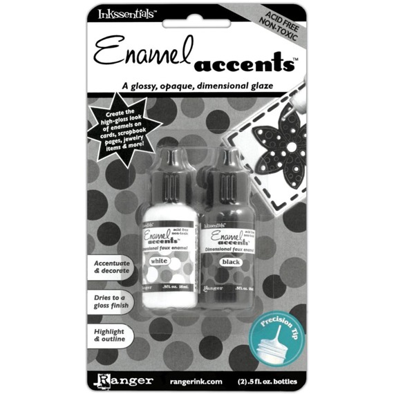 Enamel Accents - Ranger - farbki imitujące emalię - czarny i biały