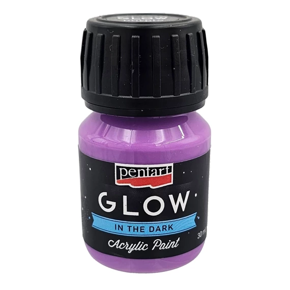 Farba akrylowa świecąca w ciemności Glow lila 30 ml - Pentart