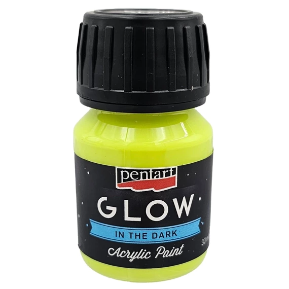 Farba akrylowa świecąca w ciemności Glow lime 30 ml - Pentart