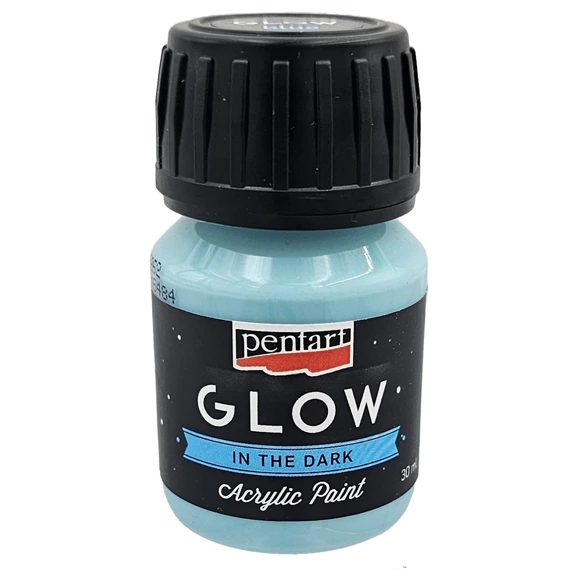 Farba akrylowa świecąca w ciemności Glow niebieska 30 ml - Pentart