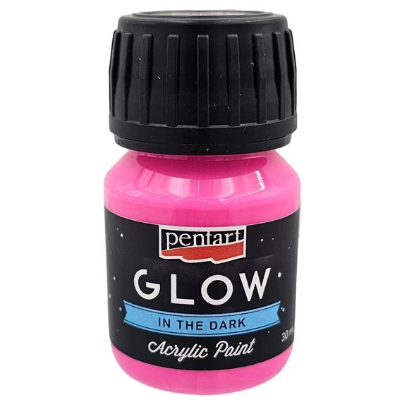 Farba akrylowa świecąca w ciemności Glow różowa 30 ml - Pentart