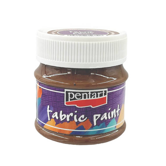 Farba do tkanin - fabric paint - brązowa / dark brown 50ml - Pentart