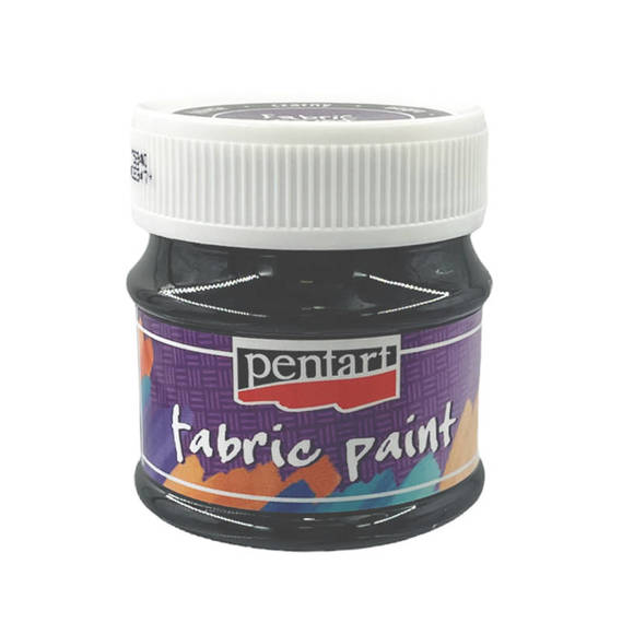 Farba do tkanin - fabric paint - czarna / black 50ml - Pentart