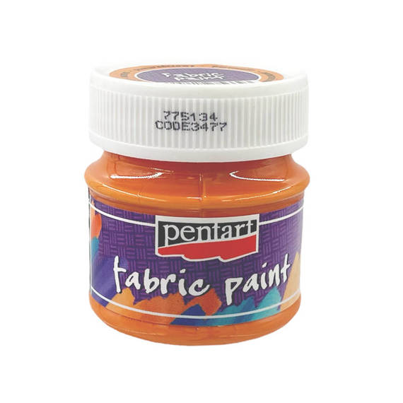 Farba do tkanin - fabric paint - pomarańczowa / orange 50ml - Pentart