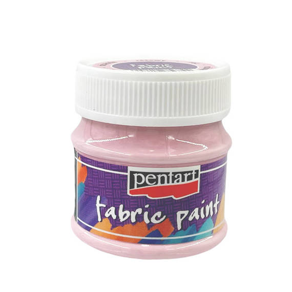 Farba do tkanin - fabric paint - różowa / rose 50ml - Pentart