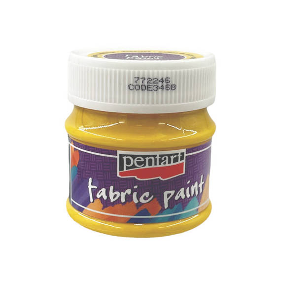 Farba do tkanin - fabric paint - słoneczna żółta / sun yellow 50ml - Pentart