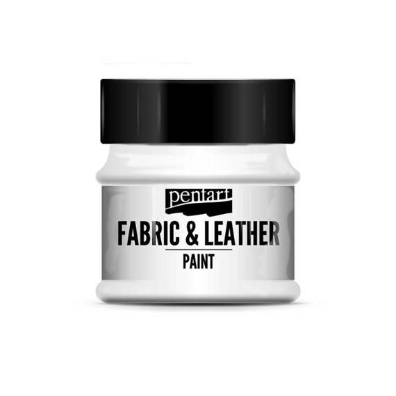 Farba do tkanin i skór - fabric & leather paint - biała / white 50ml - Pentart
