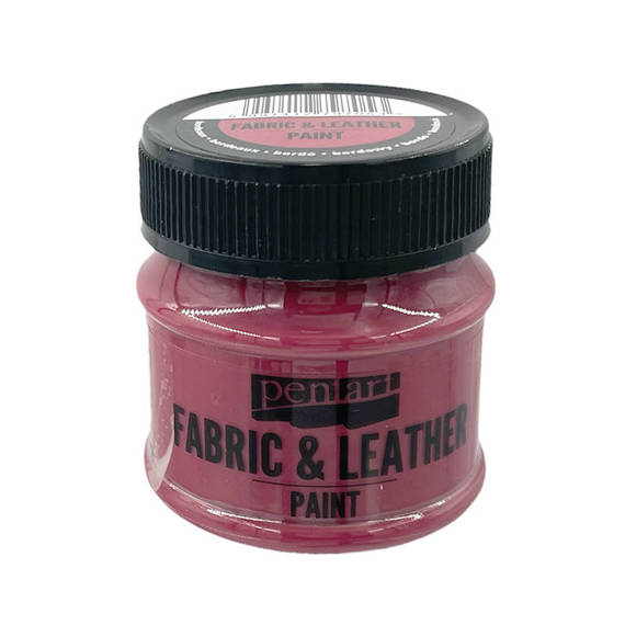 Farba do tkanin i skór - fabric & leather paint - bordowa / bourdon 50ml - Pentart