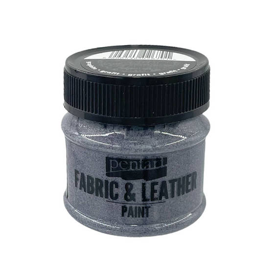 Farba do tkanin i skór - fabric & leather paint - brokatowy grafit / glittering graphite 50ml - Pentart