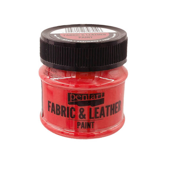 Farba do tkanin i skór - fabric & leather paint - czerwona / red 50ml - Pentart