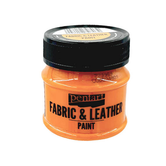 Farba do tkanin i skór - fabric & leather paint - pomarańczowa / orange 50ml - Pentart