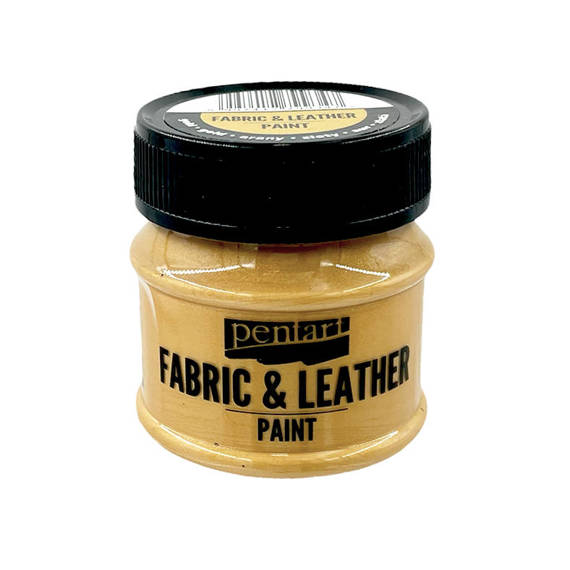 Farba do tkanin i skór - fabric & leather paint - złota / gold - 50ml - Pentart