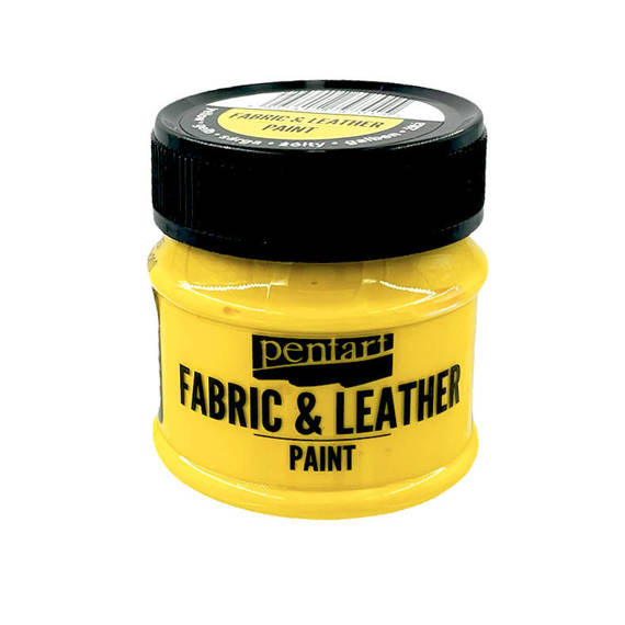 Farba do tkanin i skór - fabric & leather paint - żółta / yellow 50ml - Pentart
